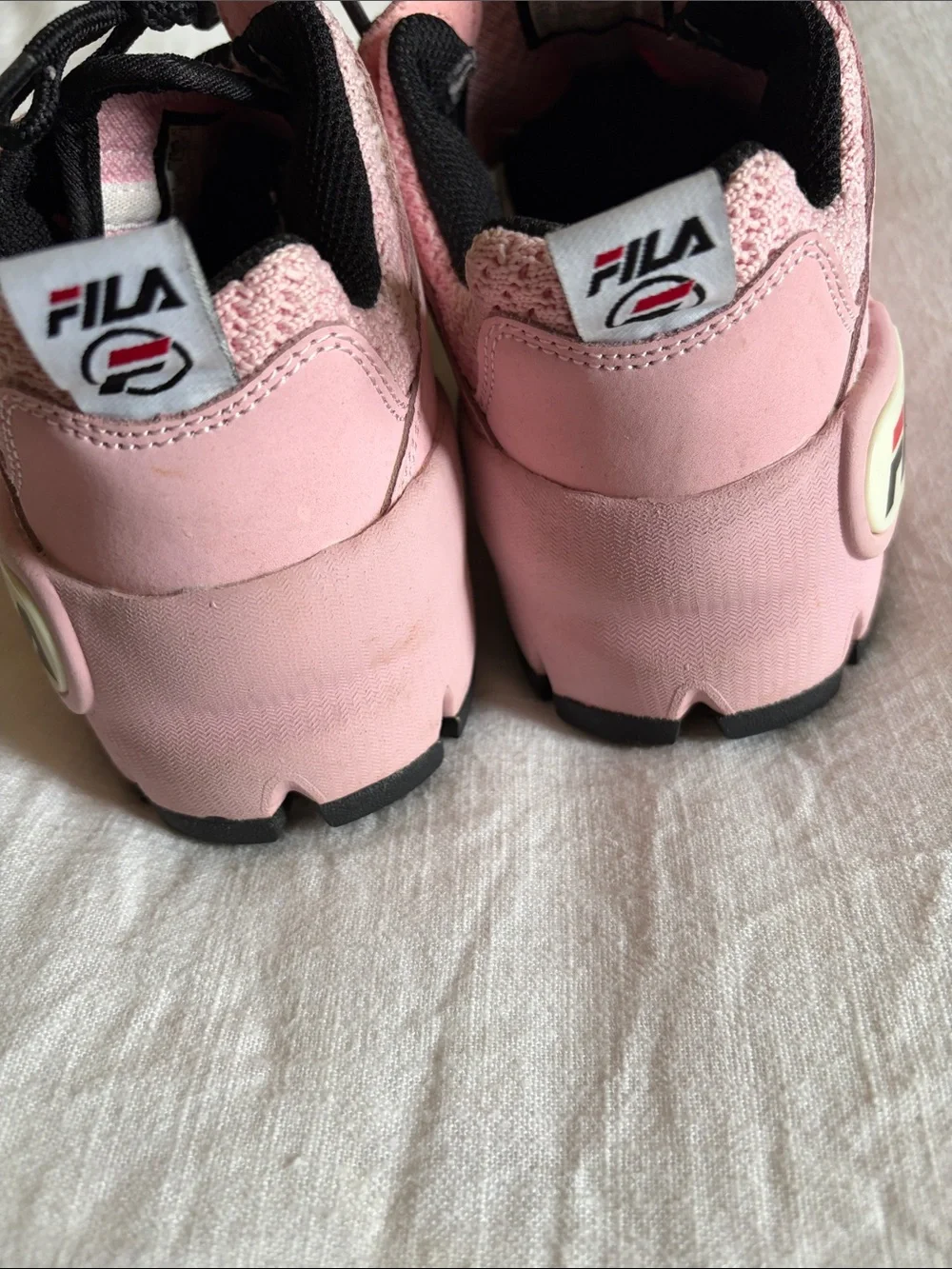 Fila Women's Pink Lace-Up Sneakers with Black Accents